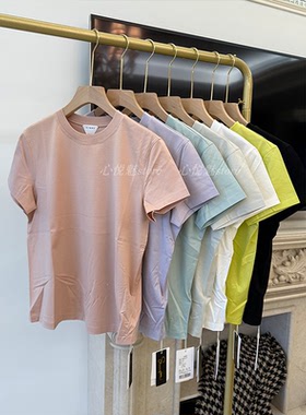 BBE 2025春夏新款圆肌简约百搭舒适皮马棉套头纯色短袖T恤2670