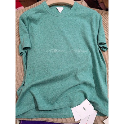 BBE 2025早春新款16针单边汗麻棉圆领宽松显瘦短袖T恤a078