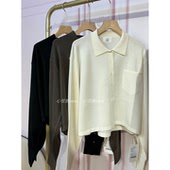 J家 美丽奴羊毛18针四平针减龄翻领口袋针织短款 上衣76531