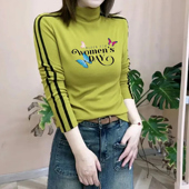 保暖时尚 t恤上衣洋气 长袖 半高领德绒打底衫 女内搭春秋2025新款