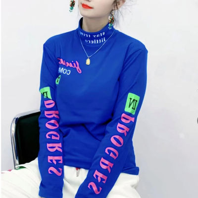 显瘦遮肉舒适保暖半高领上衣女