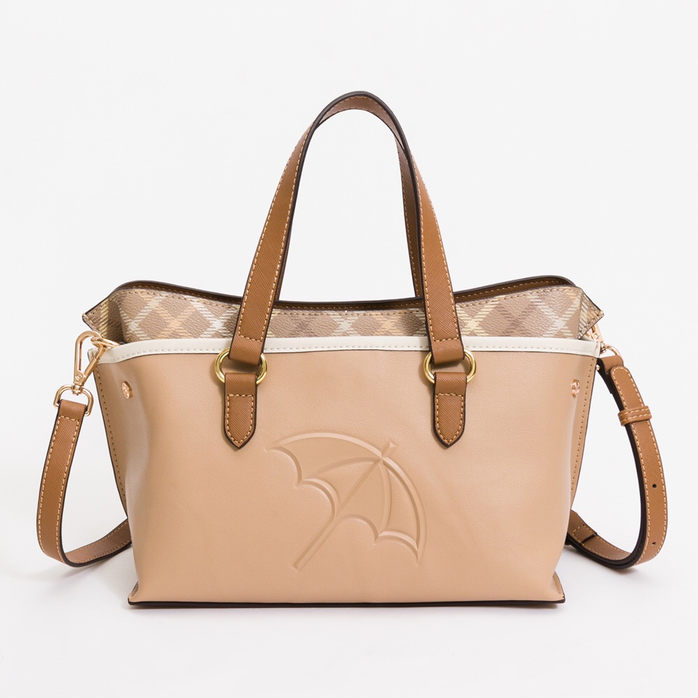 Arnold Palmer 格紋2WAY手提包附小熊吊飾 Refined系列