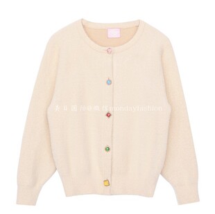 白 美少女戰士仿貂毛寶石釦外套 Grace gift