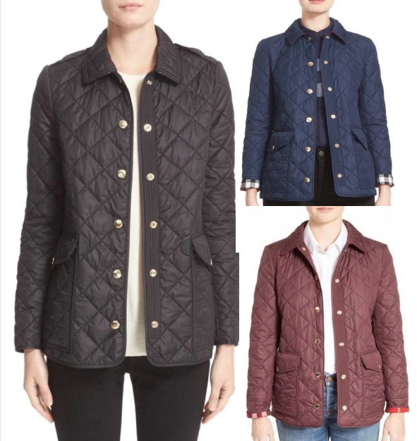 美国代购小店包邮BURBERRY女装新款手工缝制棉衣翻领冬装保暖棉服
