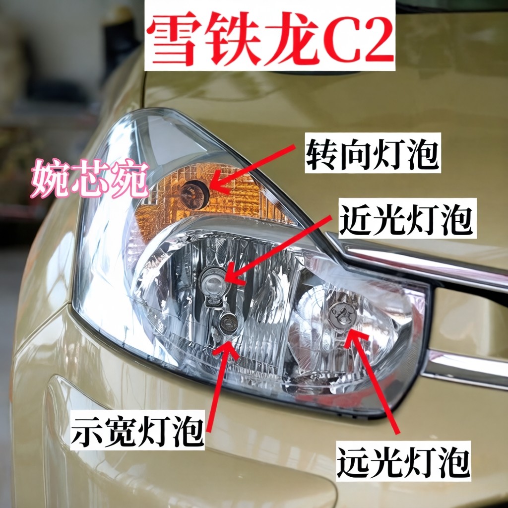 适用东风雪铁龙C2前大灯泡远光灯泡近光灯泡转向灯示宽灯前雾灯泡
