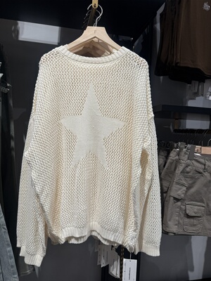 WM wmanagement国内正品代购五角星镂空针织衫不支持退换