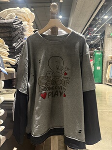 BASEMENT FG 国内北京BF正品代购破洞假两件长袖T恤不支持退换