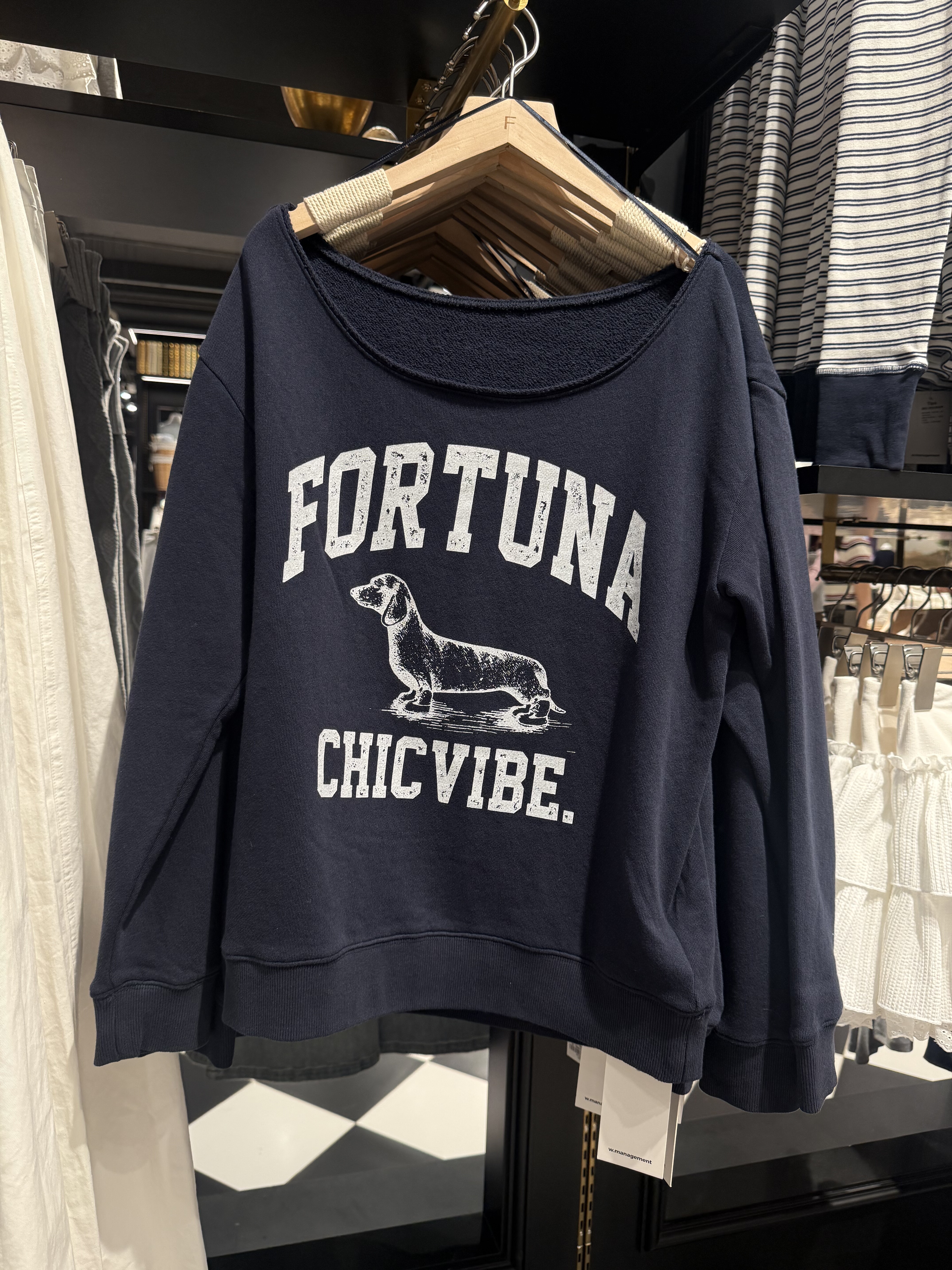 WM wmanagement国内正品代购一字肩卫衣不支持退换