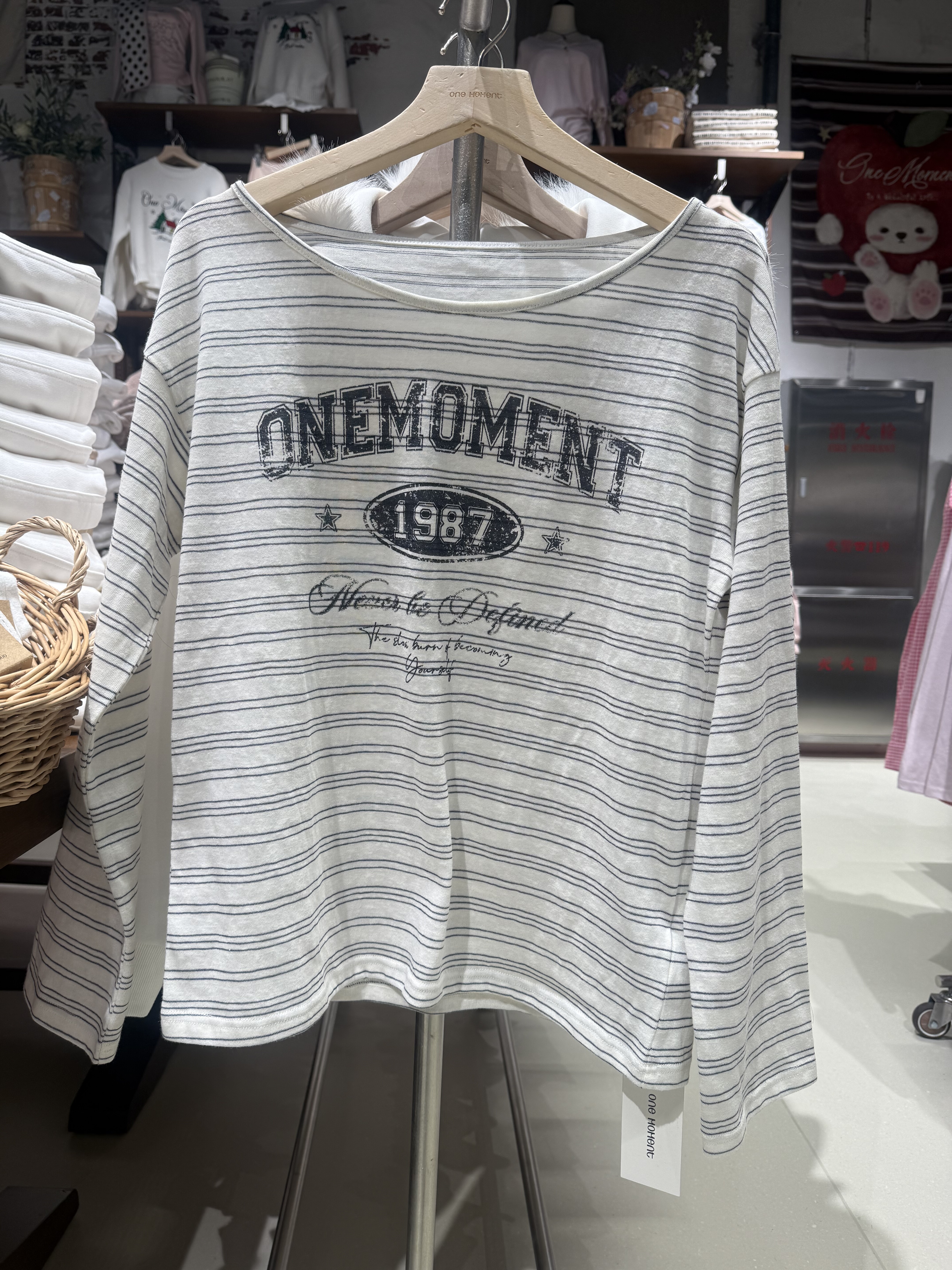 OM one moment国内北京正品代购条纹长袖T恤不支持退换