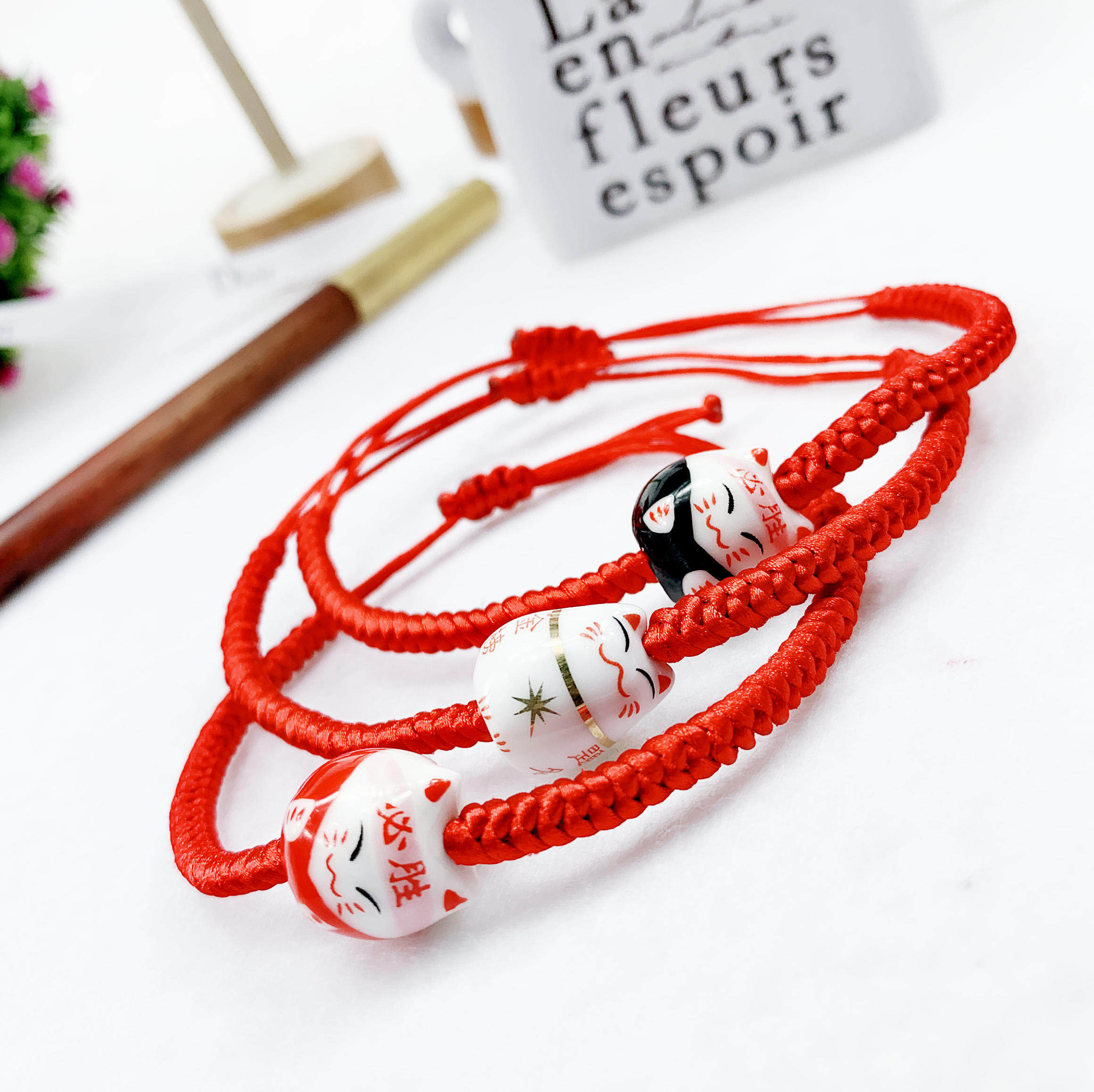 金榜题名必胜招财猫红绳手链中高考男女生幸运奖励祝福礼物手绳