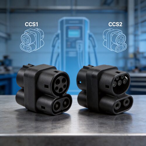 美标CCS1转欧标CCS2DC直流转接头新能源电动汽车充电充电转接器