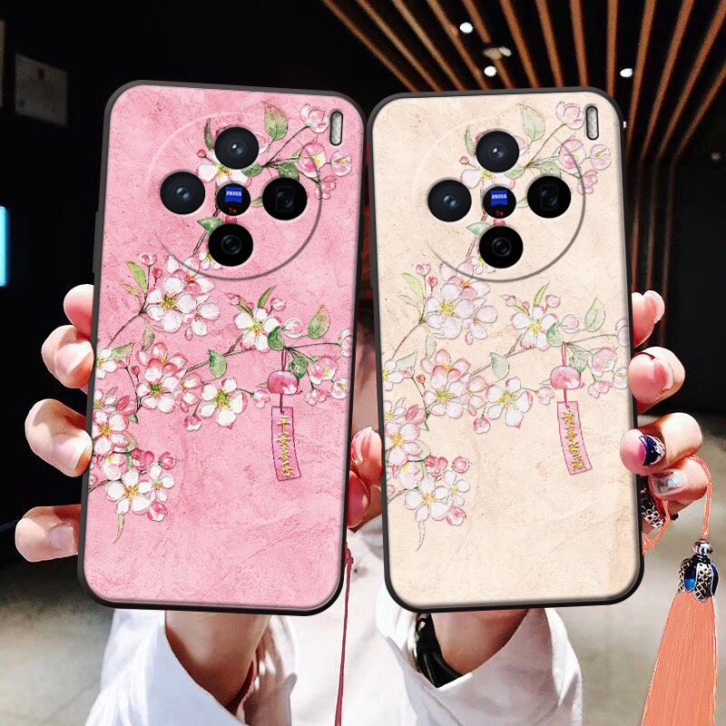半纹牡丹适用于一加12/11手机壳浮雕oneplus ace3精致1+9prt吉利8pro软壳ace pro中国风一加8t流苏一加7/6/5t