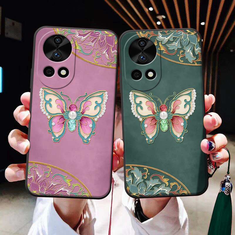 珐琅蝴蝶适用于小米15/14/13/12手机壳浮雕红米K70/K60/K50浮雕note13pro流苏note12pro中国风civi3大吉mix4