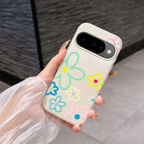 涂鸦花朵适用于谷歌Pixel10proXL/10pro手机壳9proXL果冻壳Google Pixel8pro保护套7pro花朵7A/8A/10/10pro