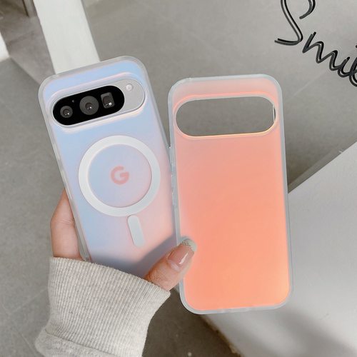 镭射渐变适用于谷歌Pixel 10pro磁吸手机壳Pixel 9proXL个性透明9A保护套Google Pixel8pro防摔9pro保护壳8A