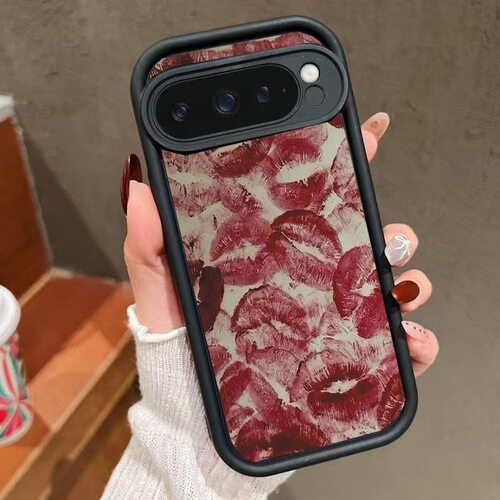 满屏红唇印适用于谷歌Pixel10proXL/10pro手机壳9proXL时尚Google Pixel8pro保护套7pro软壳7A/8A/10/10pro