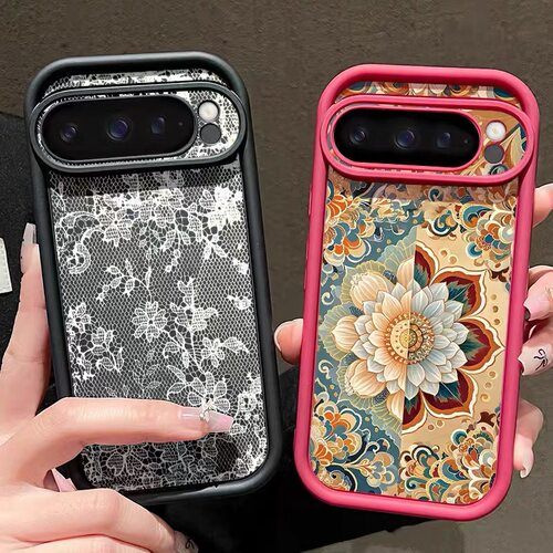 花纹图腾适用于谷歌Pixel10proXL/10pro手机壳9proXL蕾丝Google Pixel8pro素描枯树7pro软壳7A/8A/9pro保护套