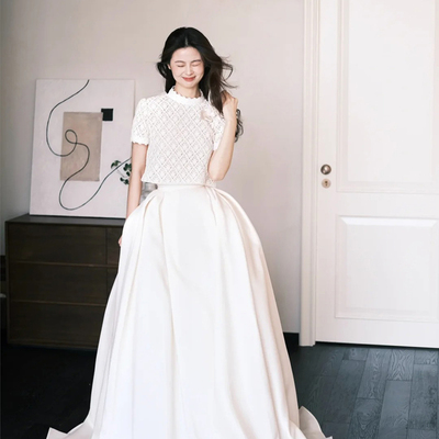 小众订婚礼服生日礼服轻婚纱