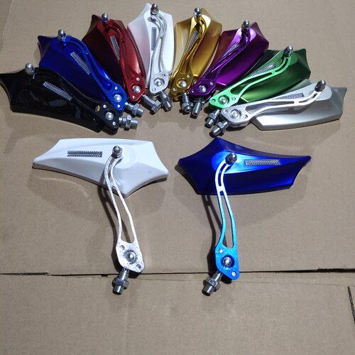 电动车反光镜后视镜电瓶车摩托改装配件个性彩色铝合金通用倒车镜