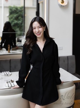 【泰国代购】设计师设计 Calico 日常通勤OL显瘦衬衫连衣裙短裙