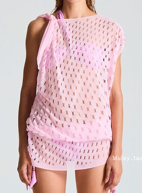 【泰国代购】设计师品牌 VinnPatararin 轻薄打结镂空背心上衣