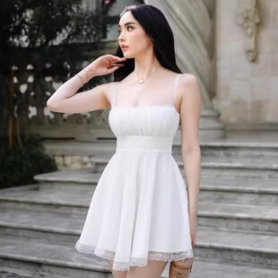 设计师品牌 Kimber 蕾丝吊带仙仙收腰连衣裙短裙 泰国代购