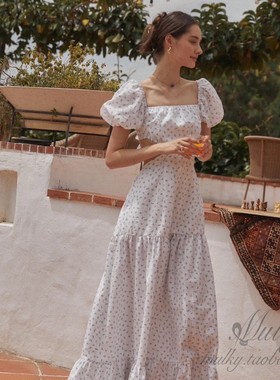 【泰国代购】设计师设计 Pleased 泡泡袖奥利维亚迷嬉长裙连衣裙