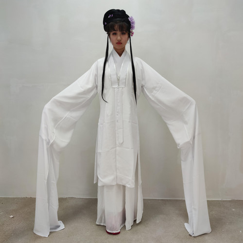 越剧新款素女花旦对披练功服戏服