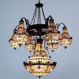 蒂凡尼多头豪华吊灯别墅KTV酒店高级娱乐场所欧式仿古个性灯具