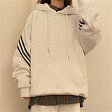 二开W9806-特P50华棉三条杠连帽卫衣男女春秋宽松oversize慵懒，男装卫衣，电商D310（原电商305）
