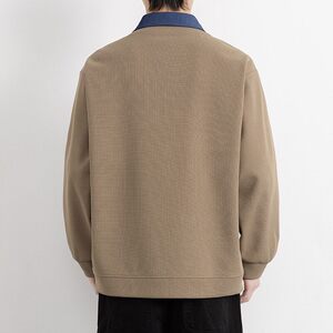 W25213-特P50 春季休闲时尚卫衣男长袖打底衫 衬衫领假两件外套图片