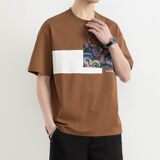 25175-特P40夏季休闲时尚T恤男短袖打底衫个性拼接撞色短袖t恤男，男装T恤，电商D310（原电商305）