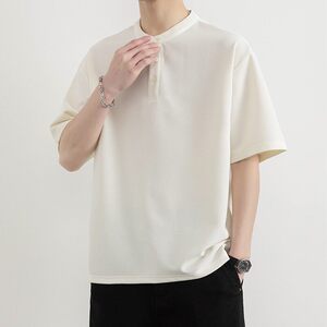 25067-特P50夏季休闲立领T恤男短袖打底衫休闲亨利领短袖polo衫男图片