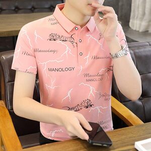 25018-P35春季休闲时尚T恤男短袖打底衫商务休闲修身短袖POLO衫图片