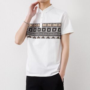 25032-特P35 夏季休闲时尚T恤男短袖打底衫 翻领短袖polo衫男图片