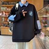84201-P50春秋季POLO衫卫衣男潮牌宽松港风学生长袖T恤情侣装套头，男装卫衣，电商D310（原电商305）