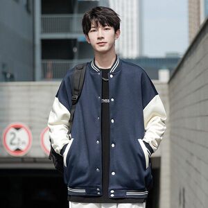 光板二开JK602特P50男春秋款宽松休闲夹克男生秋季美式纯色外套图片