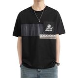 25166-特P40夏季休闲时尚圆领T恤男打底衫个性拼接撞色短袖t恤男，男装T恤，电商D310（原电商305）
