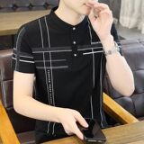 25108-P35夏季休闲时尚T恤男短袖打底衫商务休闲修身立领POLO衫，男装T恤，电商D310（原电商305）