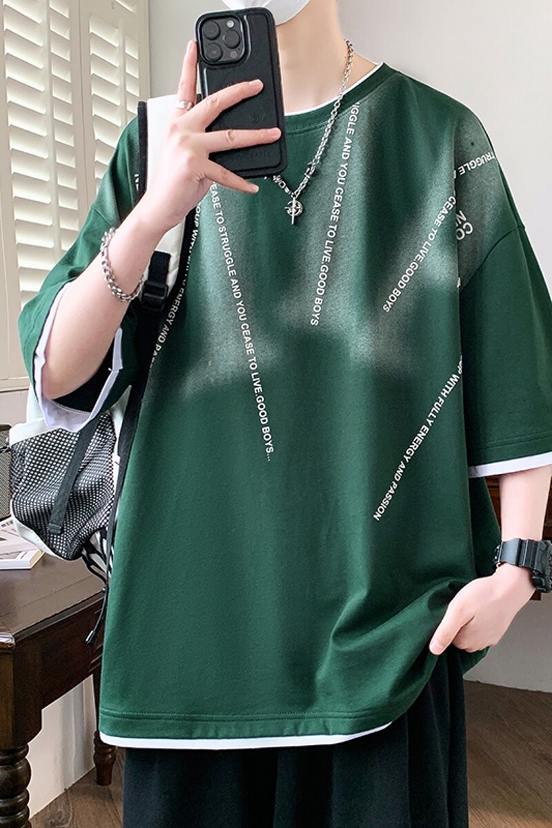 25156-特P40夏季休闲时尚T恤男短袖打底衫青少年潮牌印花T恤,男装T恤,电商D310（原电商305）