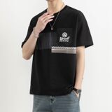 25166-特P40夏季休闲时尚圆领T恤男打底衫个性拼接撞色短袖t恤男，男装T恤，电商D310（原电商305）