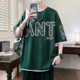 25153-特P40夏季休闲时尚短袖T恤男短袖青少年潮牌印花打底衫，男装T恤，电商D310（原电商305）