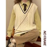 M2103-特P45男士针织背心慵懒风jk毛衣外套学院风女春秋情侣马甲，男装背心/马甲，电商D310（原电商305）