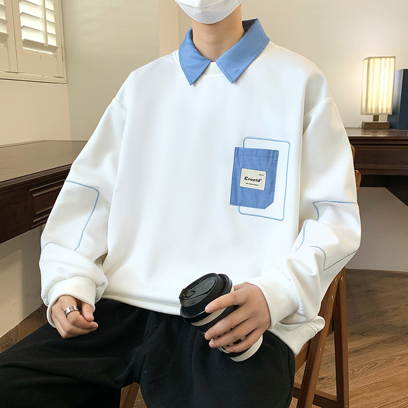 84203-特P50春秋新款翻领卫衣男休闲T恤打底衫,男装卫衣,电商D310（原电商305）