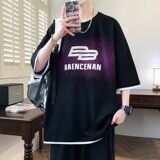 25152-特P40夏季休闲时尚T恤男短袖打底衫青少年潮牌印花T恤，男装T恤，电商D310（原电商305）