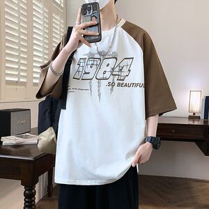 25162-特P40夏季休闲时尚T恤男短袖打底衫青少年潮牌印花T恤图片