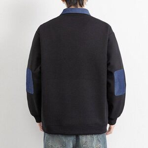 W25217-特P50 春季休闲时尚卫衣男长袖打底衫衬衫领假两件外套图片
