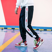 Mùa xuân 2019 mới Nhật Bản nam Hàn Quốc quần âu hip hop thủy triều màu đen và trắng tương phản màu chùm quần xu - Quần mỏng quan sot nam