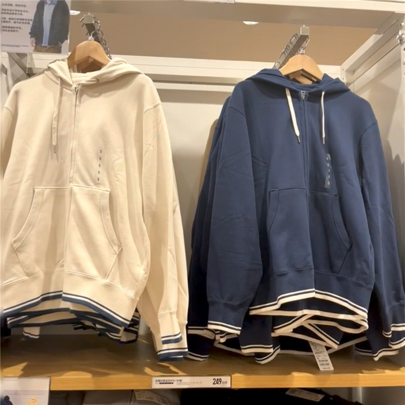 情侣款女装连帽拉链运动开衫长袖休闲卫衣外套帽衫 虞服WY466765