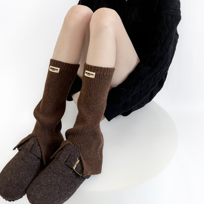 洞洞妖MIU系羊毛袜套女秋冬款